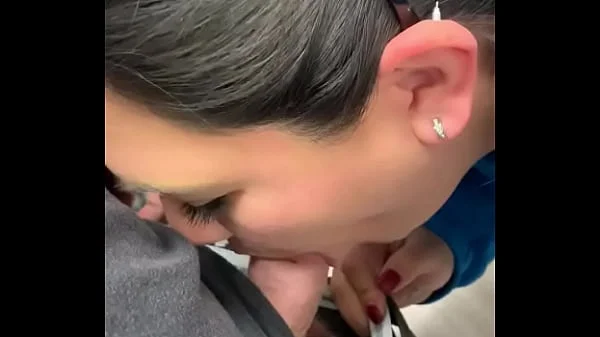 Stupid wife sucking dick in store like a whore