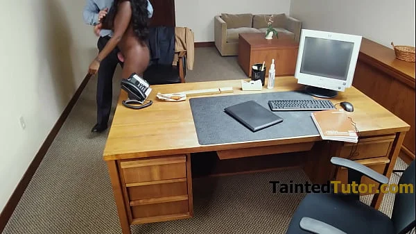 Corrupt Dean Fucks Students Ebony StepMom To Keep Him From Being Expelled
