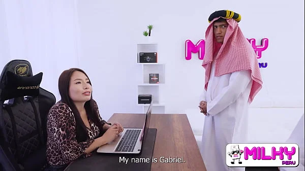 Dwarf Arab Khalifa buys company and fucks big-assed secretaries - Thiana fields