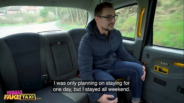 Female Fake Taxi Party guy given a sexual treat from a taxi driver with a really hot body