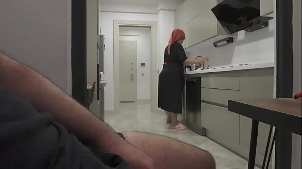 Arab Stepmom Caught Stepson Jerking off then She lost Anal virginity.
