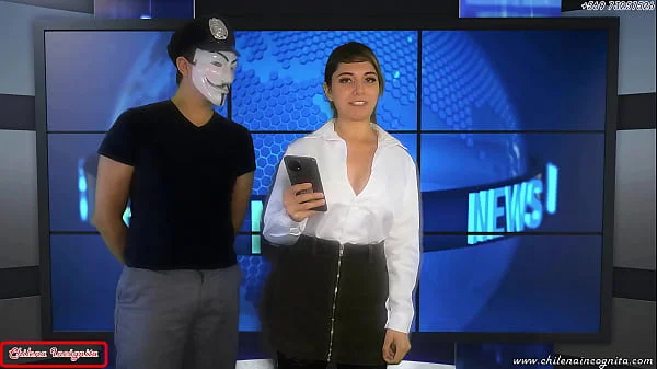 Le tiran SEMEN en la cara a Reportera en VIVO - Cumshot facial - Public - TRAILER