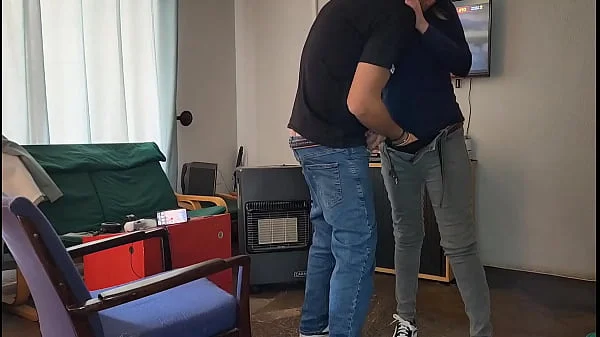 Fucking my neighbors wife standing missionary  while he is in the bathroom