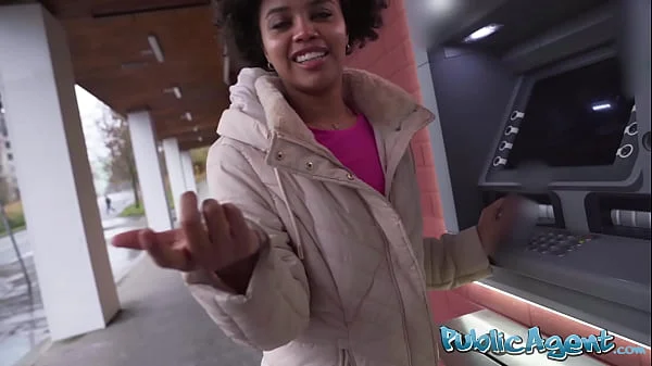 Public Agent Brazilian girl needs cash outdoors blowjob and POV hardcore sex with sexy black girl