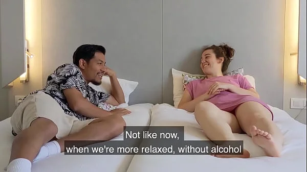 Step Bro and Step Sis fight with pillows hotel room