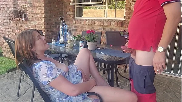 Mutual masturbation Caught my friends wife fingering herself on the patio so i joined her