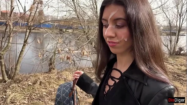 Cum on a girl's face so she could walk through the park covered in sperm and shock people - Cumwalk