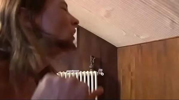 Trashy brunette from France gets sodomized and jizzed in mouth