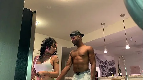 Sexy Latina Putting the Groceries away then take a Big Black Dick (Part 2)
