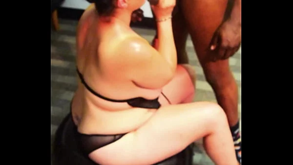 Hot white milf serves her sexy black boss