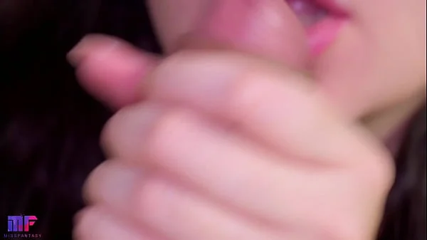 Close up amateur blowjob with cum in mouth