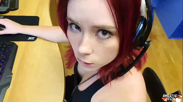 Lover Doggy Fuck and Facefuck Sexy Girl while She Plays Game on PC