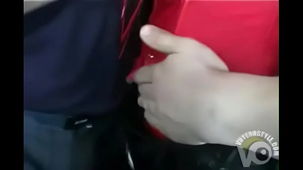 Busty girl groped on the Bus by an old man !