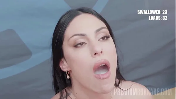 PremiumBukkake - Sapphire swallows 95 huge mouthful cumshots