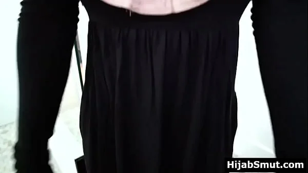 Hijab wearing muslim MILF caught husband fucking sex toy