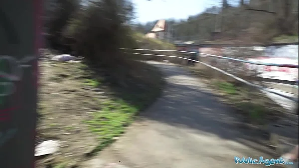 Public Agent Horny blonde flasher gets her pussy creampied in a tunnel