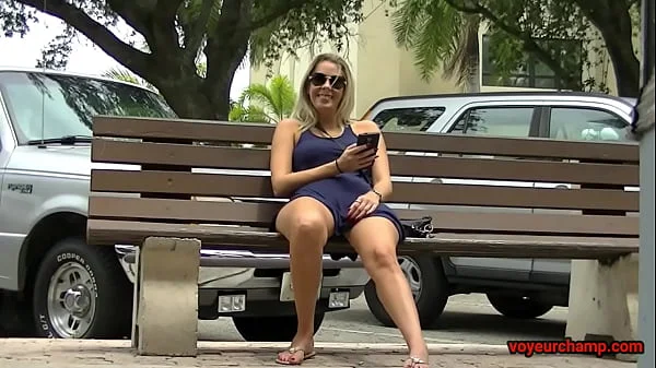 Upskirt Wife # 5 & 6 - Mrs Brooks And Mrs Kiss Upskirt Public Pussy flashing for the Voyeurs!!!